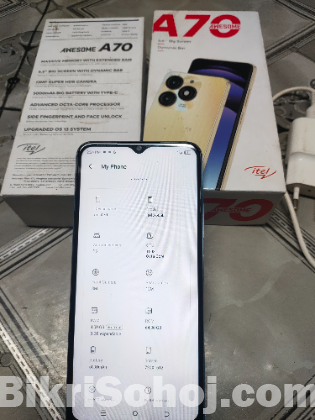 itel a70 full box 4+4 rom 64